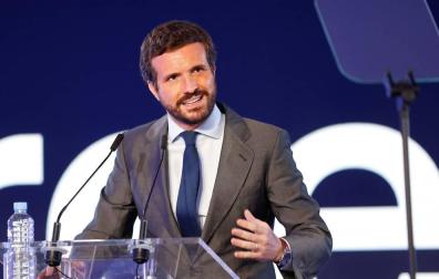 El presidente del Partido Popular, Pablo Casado presenta los detalles de la próxima Convención Nacional.