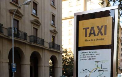 Una parada de taxis en Pamplona, en una imagen de 2020.