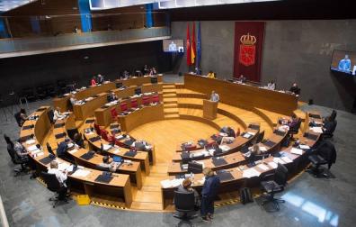Imagen de un pleno anterior del Parlamento foral.