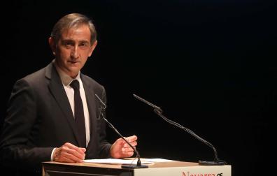 Emilio Sáenz Grijalba, el pasado 7 de junio durante su última intervención pública en un foro sobre la Industria Navarra organizado por UGT