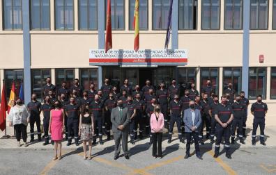 Foto de grupo en la clausura del curso en las instalaciones de la Escuela de Seguridad y Emergencias de Navarra