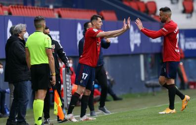 Enric Gallego, en su último partido como jugador de Osasuna contra la Real Sociedad