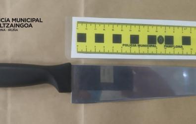 Imagen del cuchillo requisado.