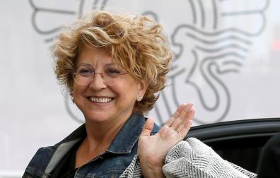 Esther García, directora de producción de las películas de Almodóvar, a su llegada al Festival de San Sebastián de 2018, donde recibió el Premio Nacional de Cinematografía