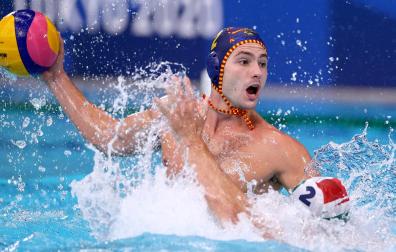 Alberto Munárriz, durante el partido de España contra Hungría