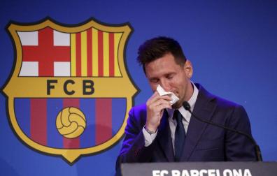 Messi, emocionado en su despedida