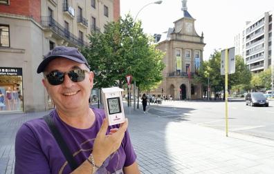 Alberto Pascual con el termómetro a 44º a las 16.15 h.  en Merindades