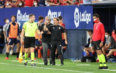 Jagoba Arrasate durante el duelo ante el Espanyol