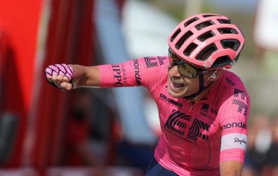 Cort Nielsen celebra su victoria en la Vuelta