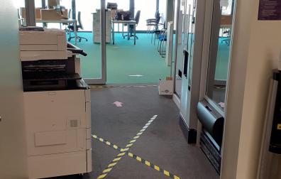 Instalaciones de Sarriguren ya preparadas para el regreso de la plantilla el lunes.