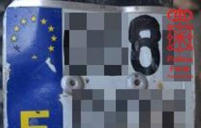Matrícula modificada de la moto