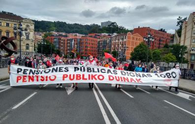 Manifestación reciente en Bilbao del Movimiento de Pensionistas