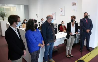 La Presidenta Chivite, durante su intervención en el nuevo local de Kattalingune