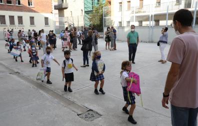 La mayoría de las medidas del curso pasado permanecen vigentes. En la imagen, primer día de clase para los alumnos de FEC-Vedruna
