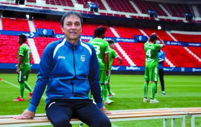 El entrenador Imanol Arregui, ayer en la presentación del equipo en El Sadar