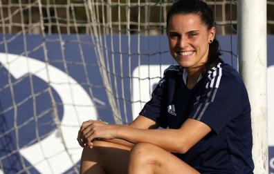Míriam Rivas, en los anexos de Tajonar antes de la sesión de entrenamiento del miércoles.