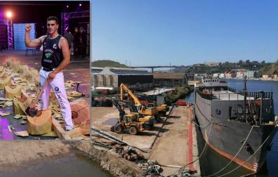 Iker Vicente y el Naumon, el viejo carguero de La Fura dels Baus