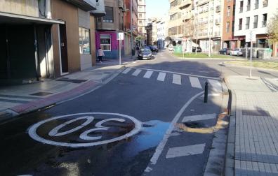 Paso de cebra de la calle Frauca de Tudela, donde se produjo el atropello