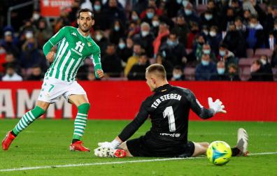 Con este sutil toque batió Juanmi a Ter Stegen en el único tanto del encuentro