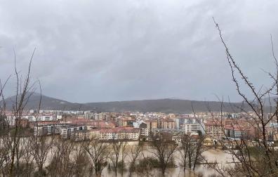Desbordamiento del río en Burlada.