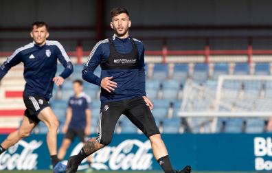 David García, en un entrenamiento reciente en Tajonar