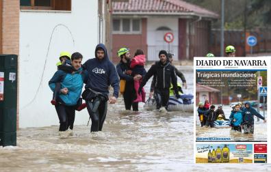 Amigos y vecinos de la Rochapea ayudan a evacuar a una madre y a sus tres hijos