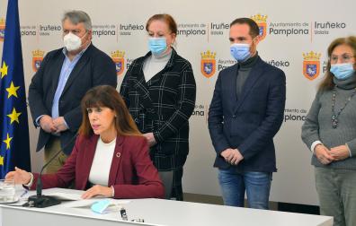 Rueda de prensa del PSN de Pamplona este miércoles para hablar de los presupuestos