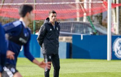 Bittor Alkiza en un entrenamiento de Osasuna
