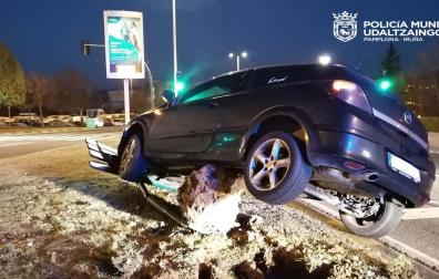 Uno de los accidentes ocurridos el fin de semana en Pamplona