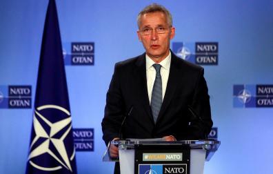 El secretario general de la OTAN, Jens Stoltenberg, durante la rueda de prensa
