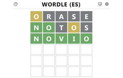 Captura de pantalla del 'Wordle'