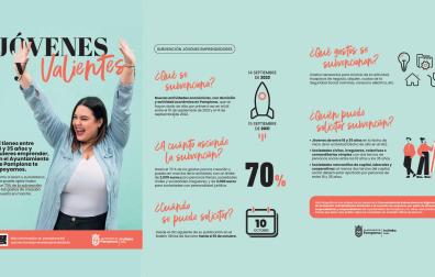 Cartel de 'Jóvenes y valientes', la nueva convocatoria de subvenciones para jóvenes emprendedores