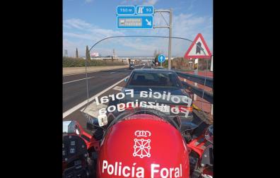 Imagen del vehículo accidentado en la A-68, en Tudela