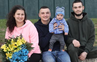 Anastasia Nimchuk no dudó en coger una mochila, a su bebé y escapar de Ucrania en coche con su sobrino de 19 años. Su marido, Alejandro, viajó desde Pamplona y se encontraron en Eslovenia