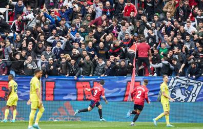 Celebración del gol del Chimy Ávila