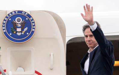 Antony Blinken, a su llegada a Israel