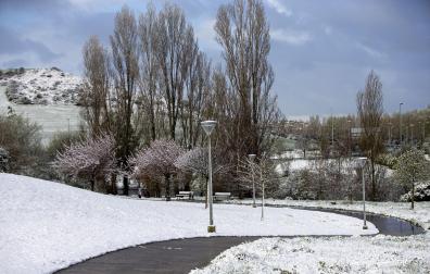 Nieve en la zona de Mendillorri.