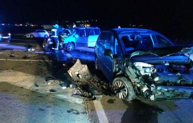 Colisión en la NA-8404 (Travesía de Sesma) con el acceso a la localidad