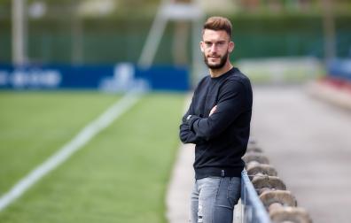 Roberto Torres, tras la sesión de entrenamiento en Tajonar