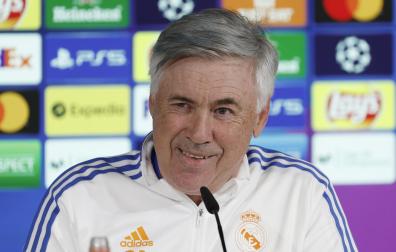 Carlo Ancelotti, técnico del Real Madrid, en una rueda de prensa anterior