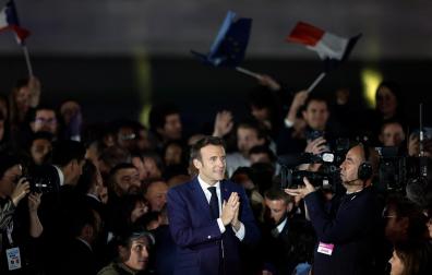 Emmanuel Macron, ha festejado este domingo junto a sus seguidores la victoria en la segunda vuelta de las elecciones presidenciales