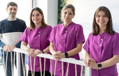 El equipo del Centro Sara Luqui. De izquierda a derecha, Fernando Arilla (gerente), Sara Luqui (pedagoga), Alicia Laborda (educadora) y María Delgado (pedagoga)