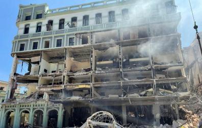 Aspecto del hotel Saratoga tras la fuerte explosión