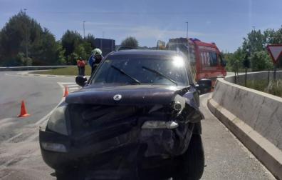 Imagen del accidente facilitada por Bomberos de Navarra