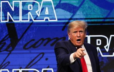 El expresidente de EE.UU. Donald Trump, durante su intervención en la convención anual de la Asociación Nacional del Rifle (NRA, en inglés)