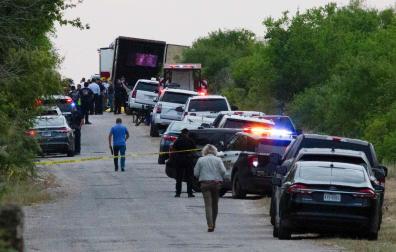 Zona acordada en el lugar donde se encontró el camión con los migrantes fallecidos en su interior