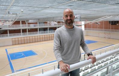 Jordi Juste en Arrosadía, el pabellón donde competirá, por cuarto año consecutivo, con el ENERparking Basket Navarra