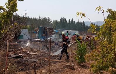 Bomberos, en el lugar del suceso
