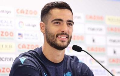Mikel Merino, en la rueda de prensa que ha ofrecido este miércoles