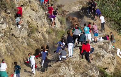 Fotos del séptimo encierro del Pilón de Falces